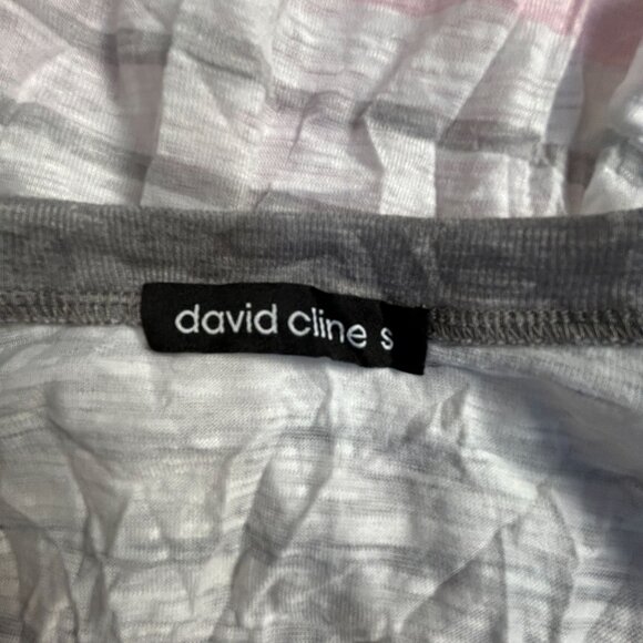 David Cline Womens V-Neck Striped Short-Sleeve Slate Top Small Gray/Pink Casual - Picture 3 of 8